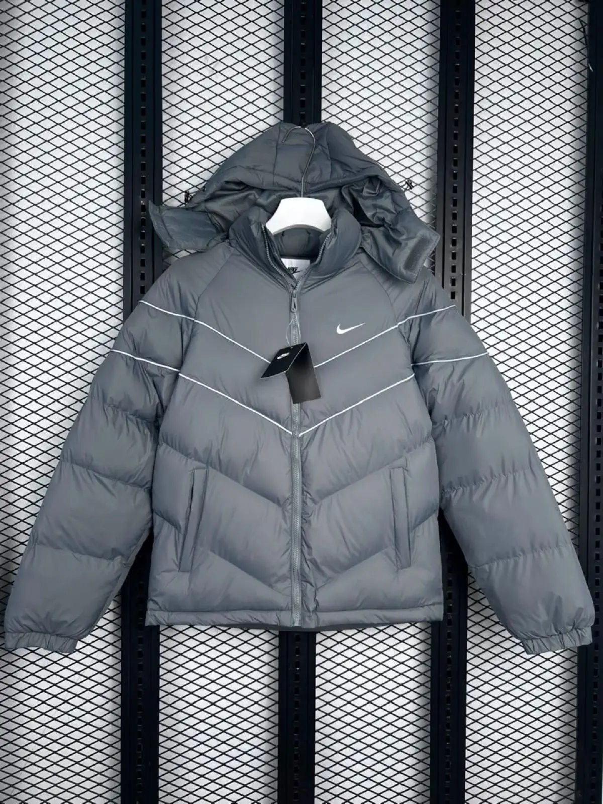 Nike Hooded Puffer Jacket Grey