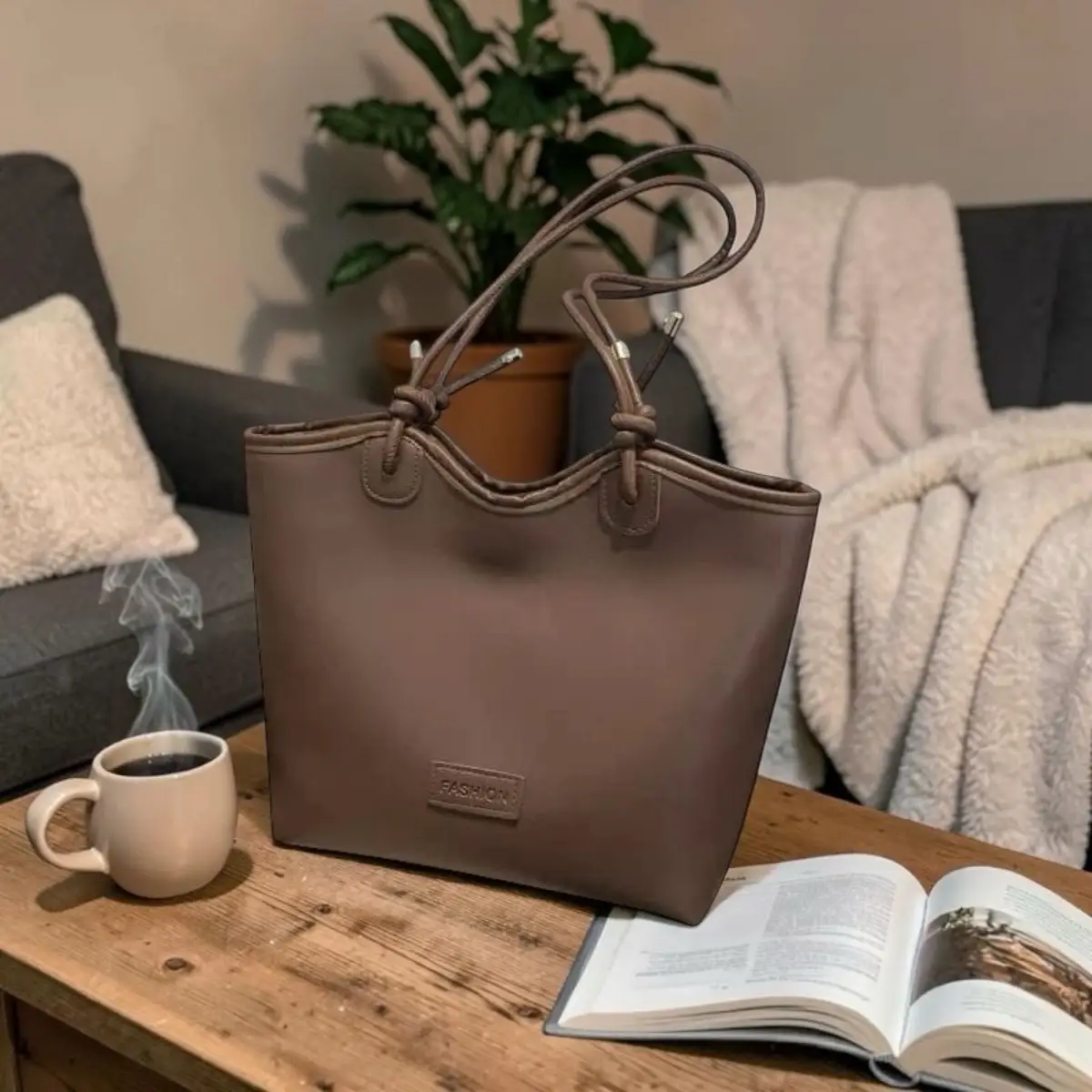 Brown Shoulder Tote Bag