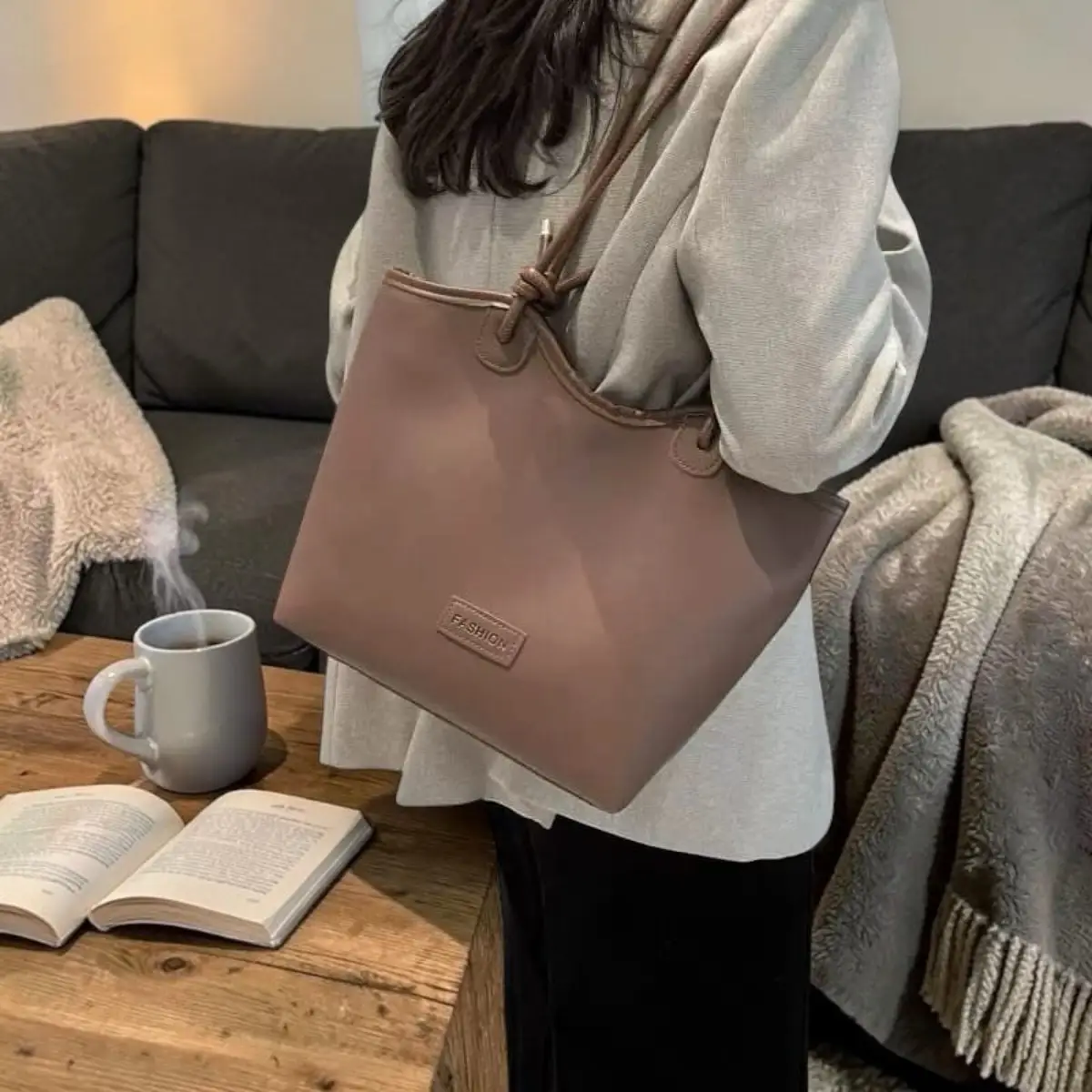 Brown Shoulder Tote Bag