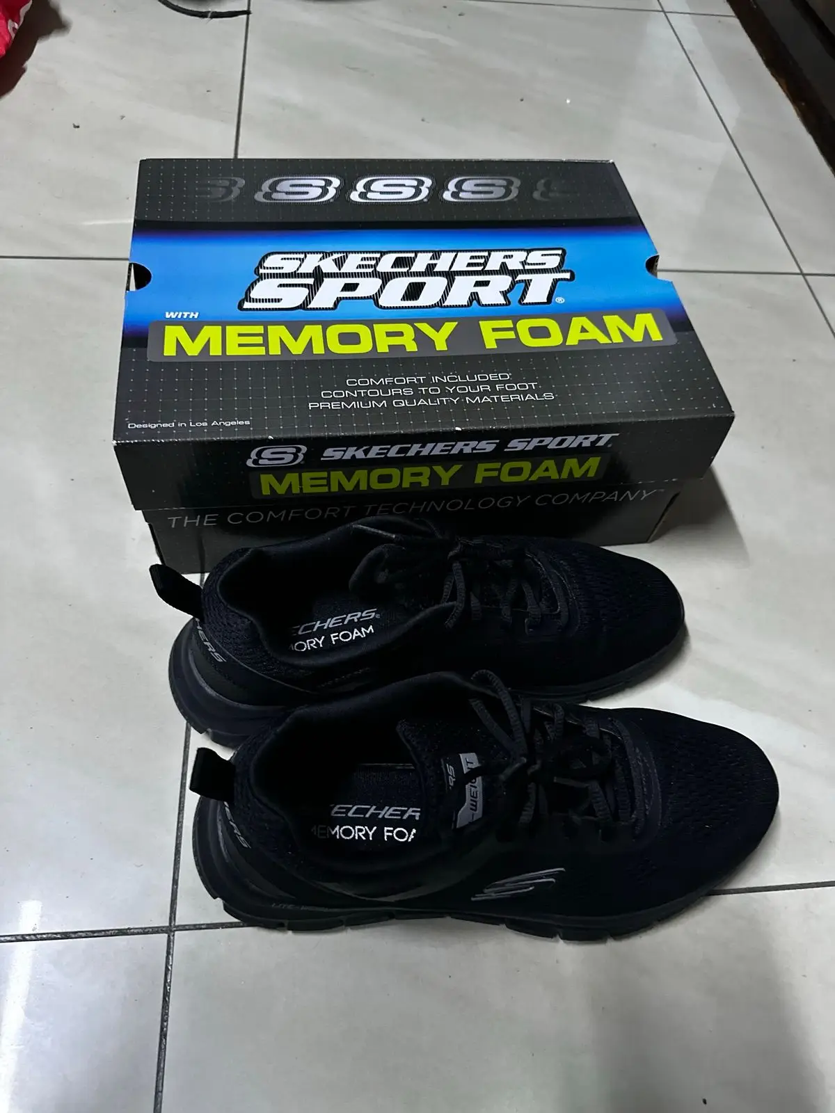 Skechers Sport Memory Foam Black Sneakers