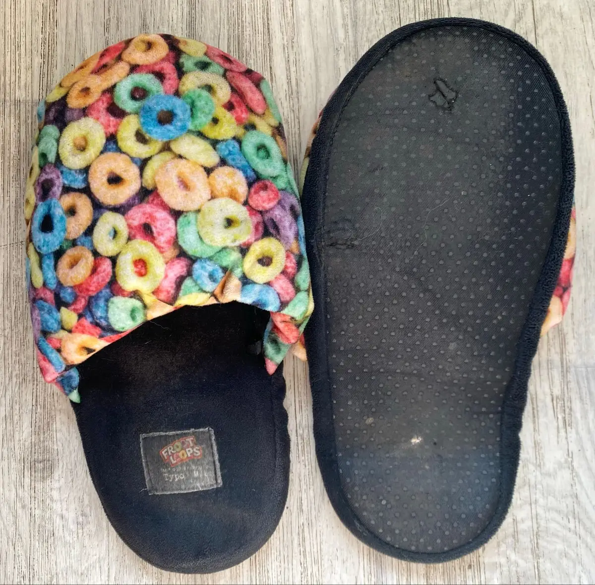 Typo Froot Loops Slippers Size 6