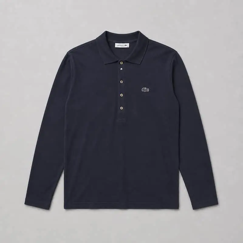 Women's Lacoste Slim Fit Long Sleeve Polo – Navy Blue