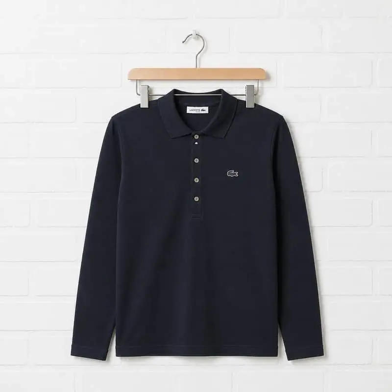 Women's Lacoste Slim Fit Long Sleeve Polo – Navy Blue
