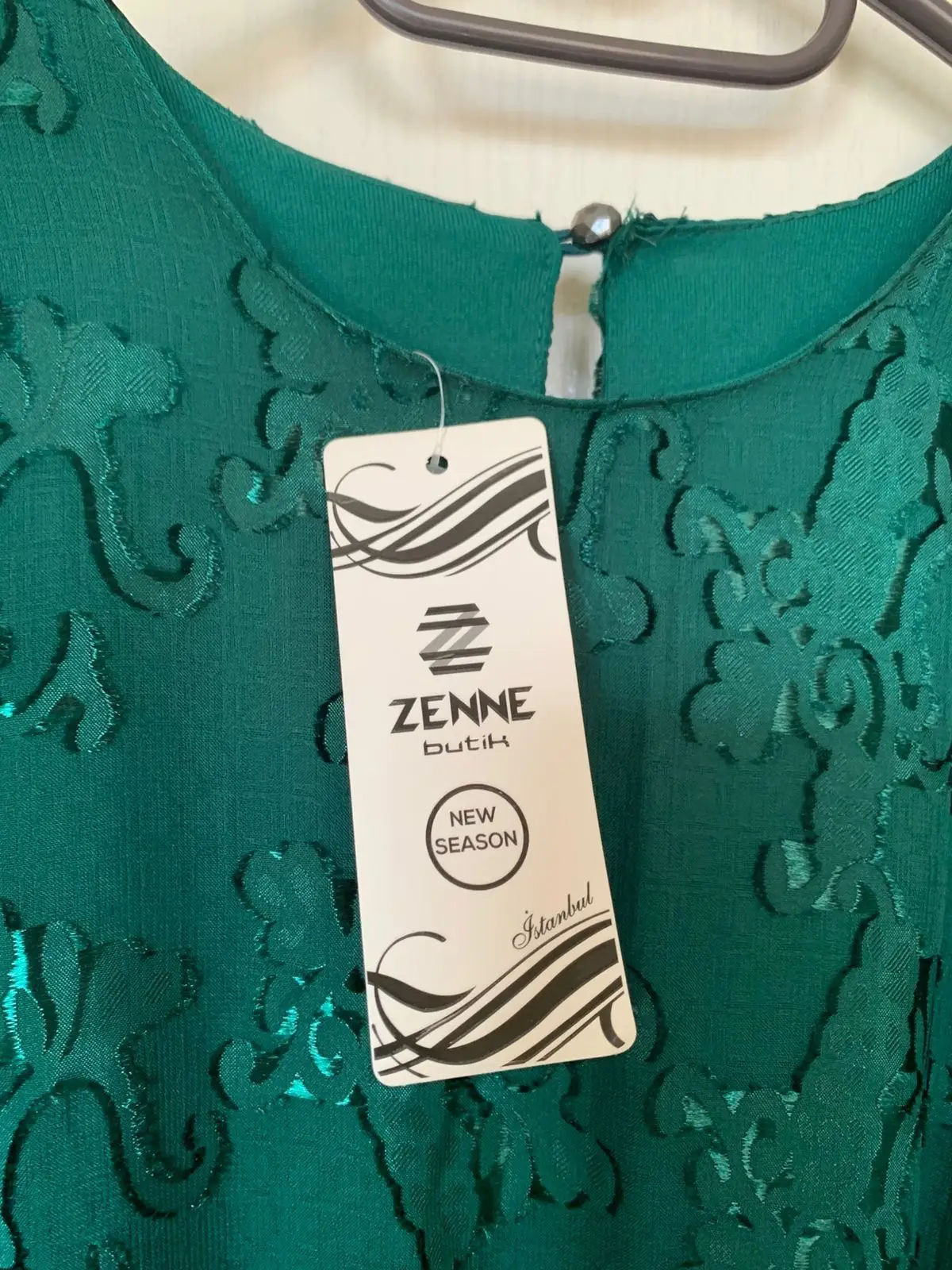 Zenne Forest Green Lace Maxi Dress Size L