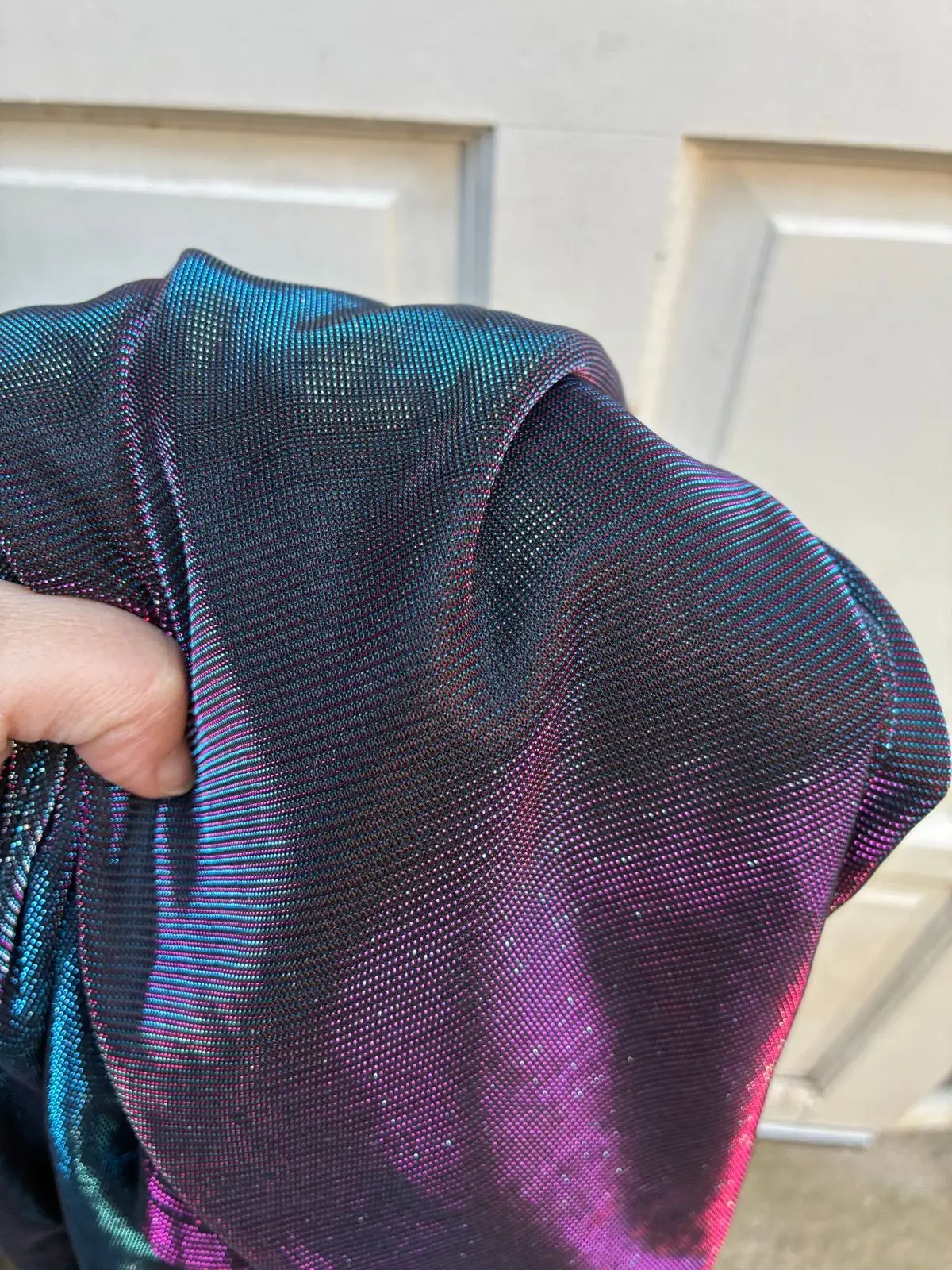 Shiny Black and Purple Leggings