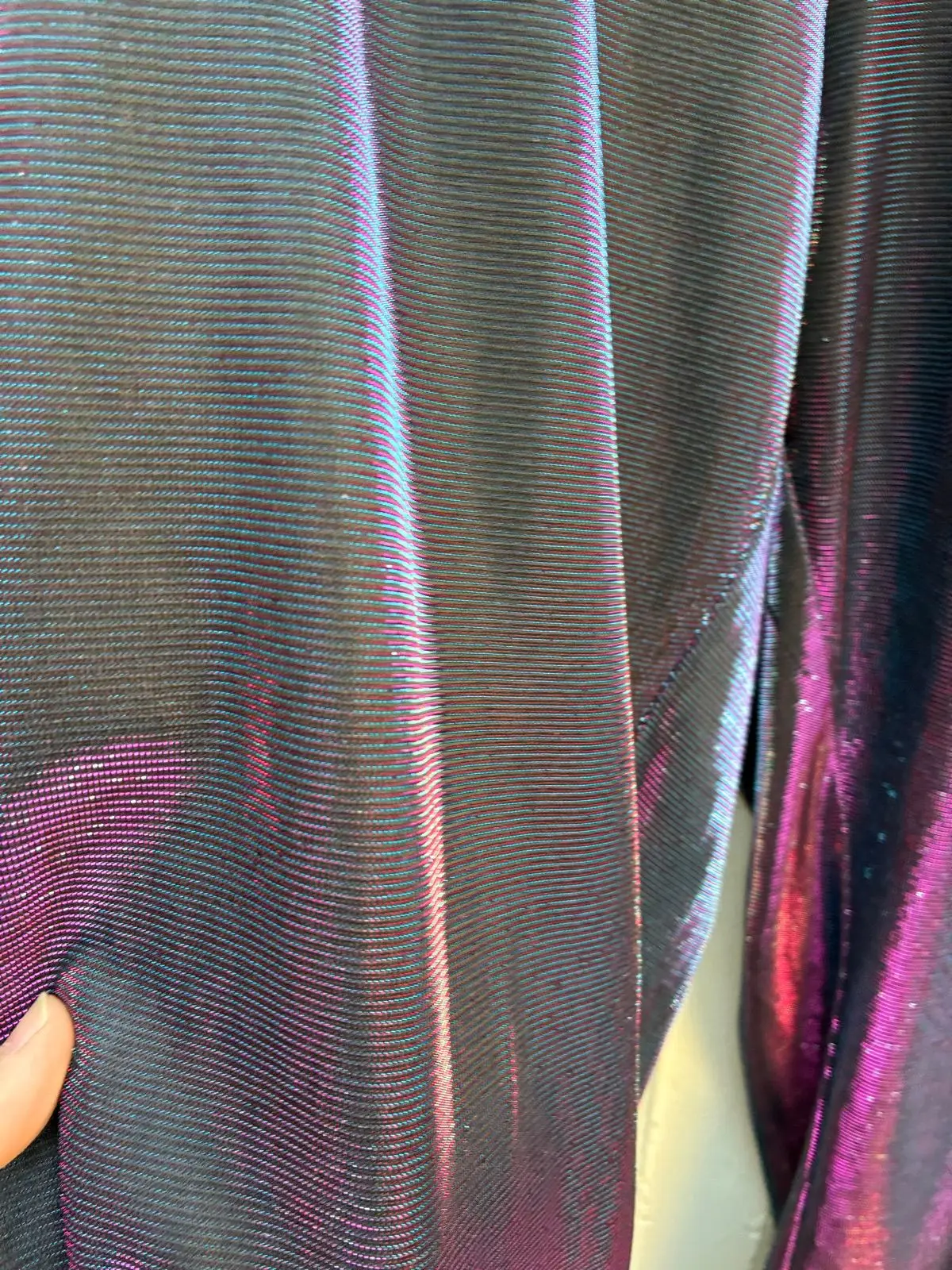Shiny Black and Purple Leggings