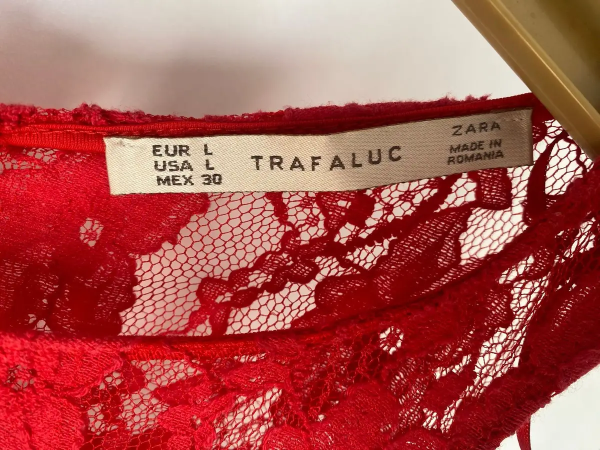 Zara Trafaluc Red Lace Dress