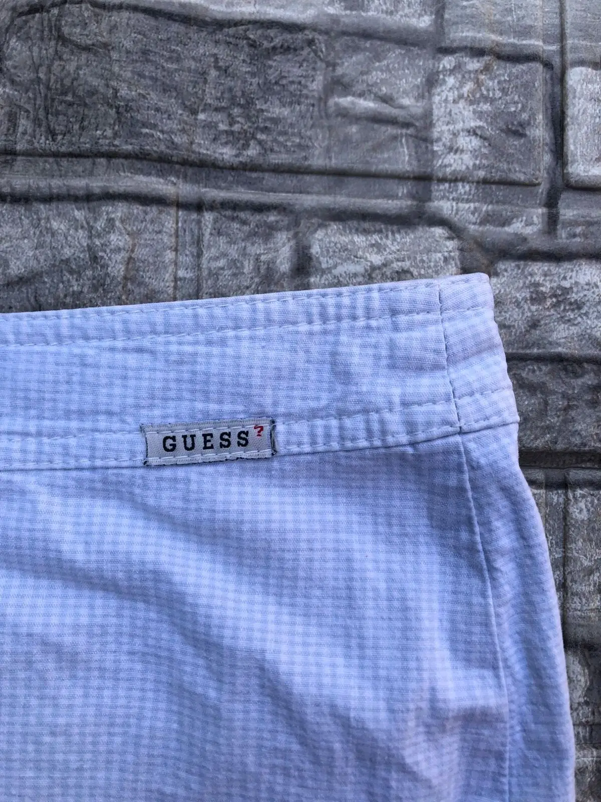 Guess Light Blue Patterned Mini Skirt