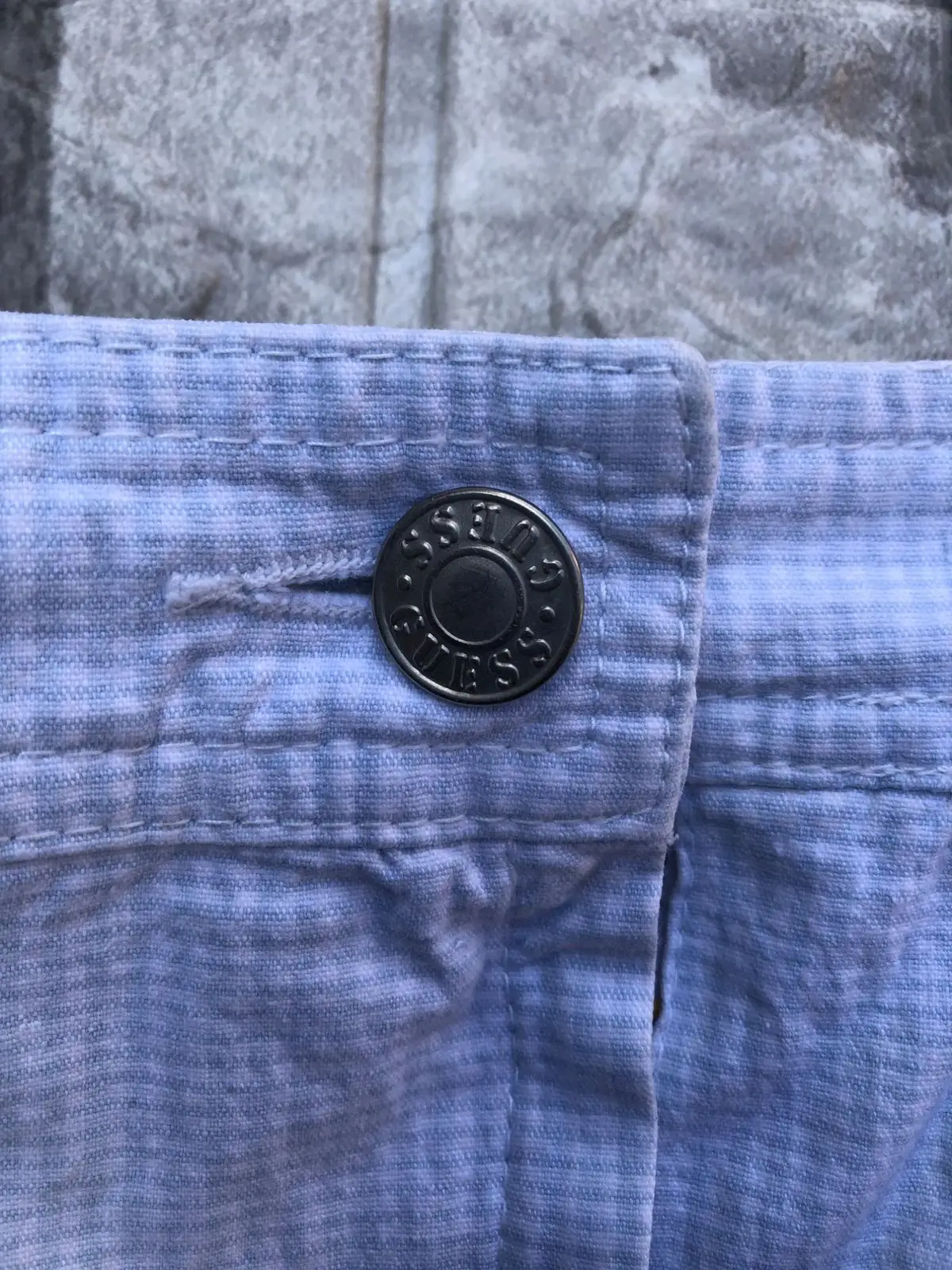Guess Light Blue Patterned Mini Skirt