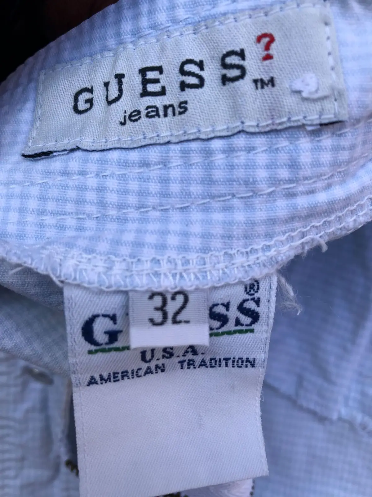 Guess Light Blue Patterned Mini Skirt