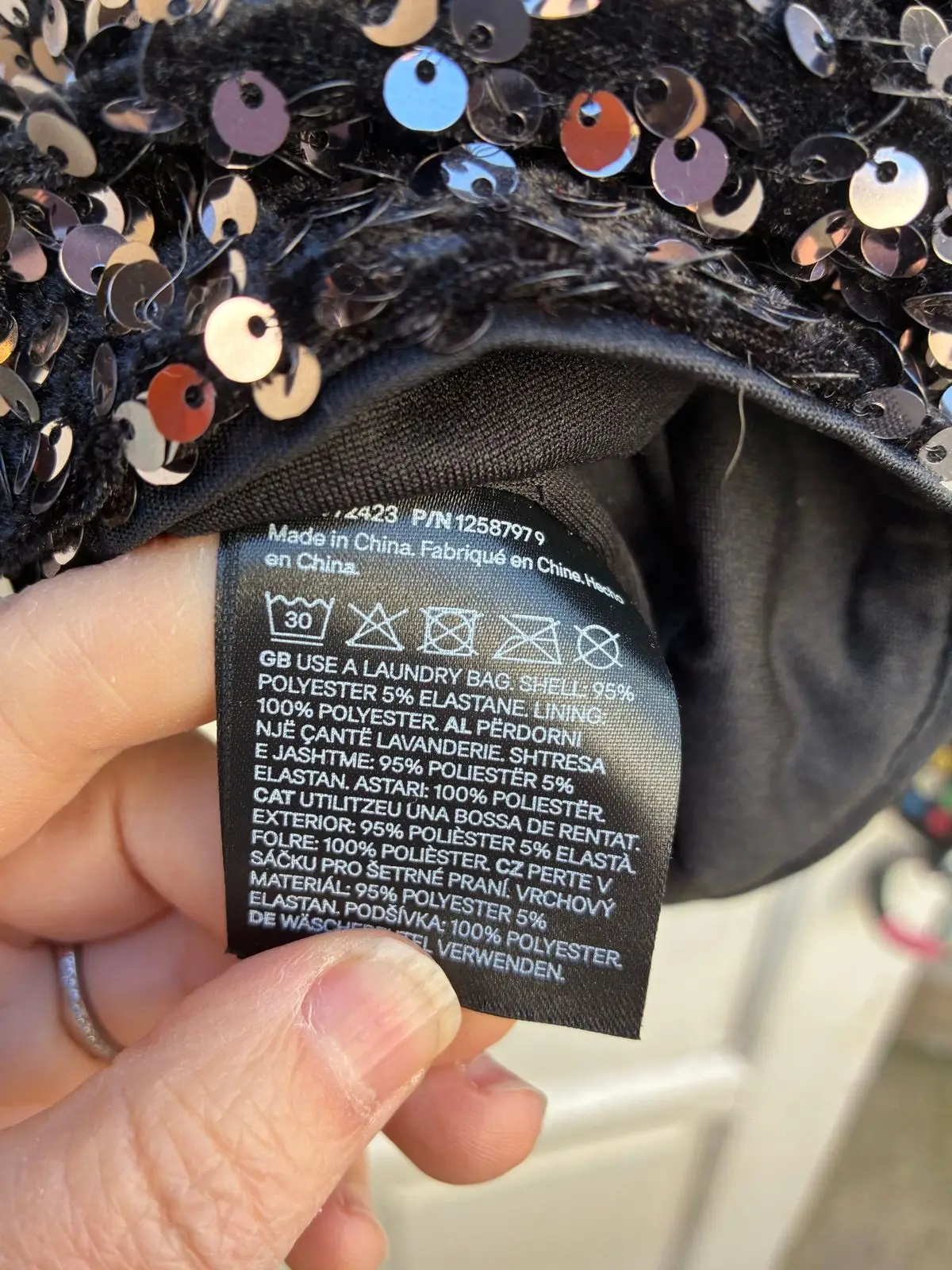 H&M Black Sequined Sleeveless Top