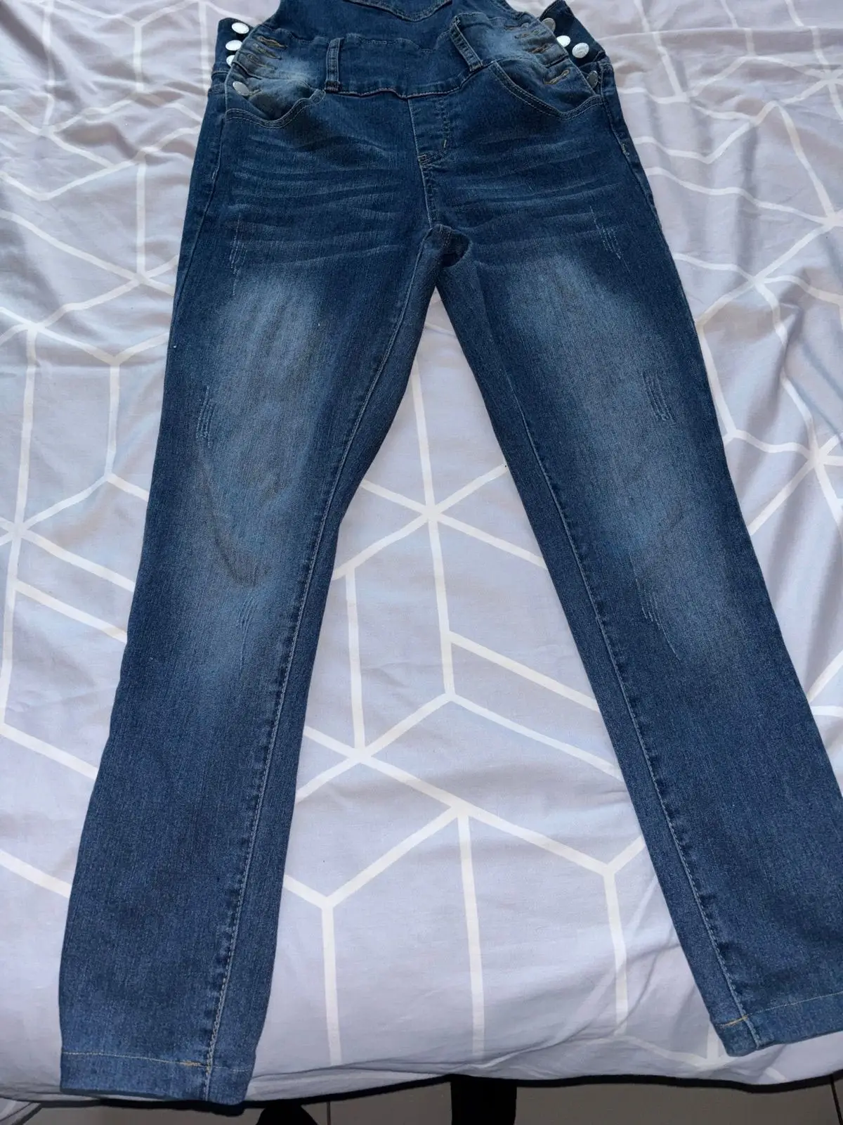 Blue Denim Dungarees / Overalls Size S