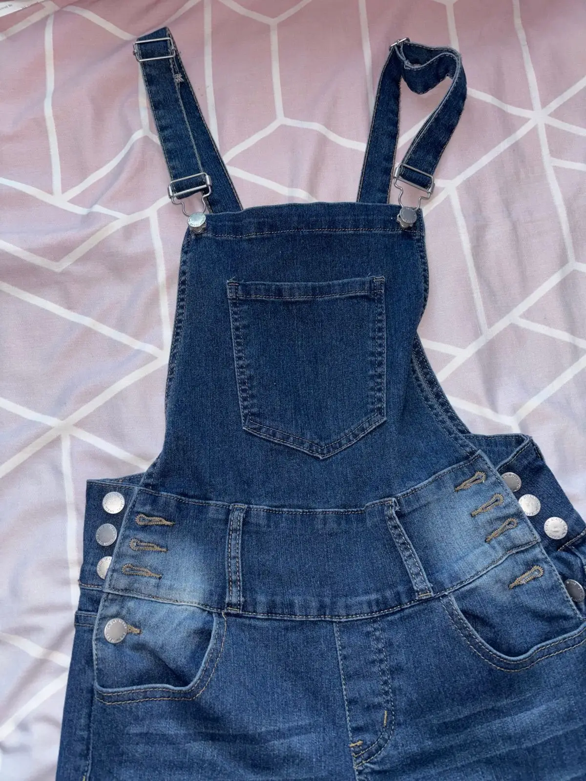 Blue Denim Dungarees / Overalls Size S