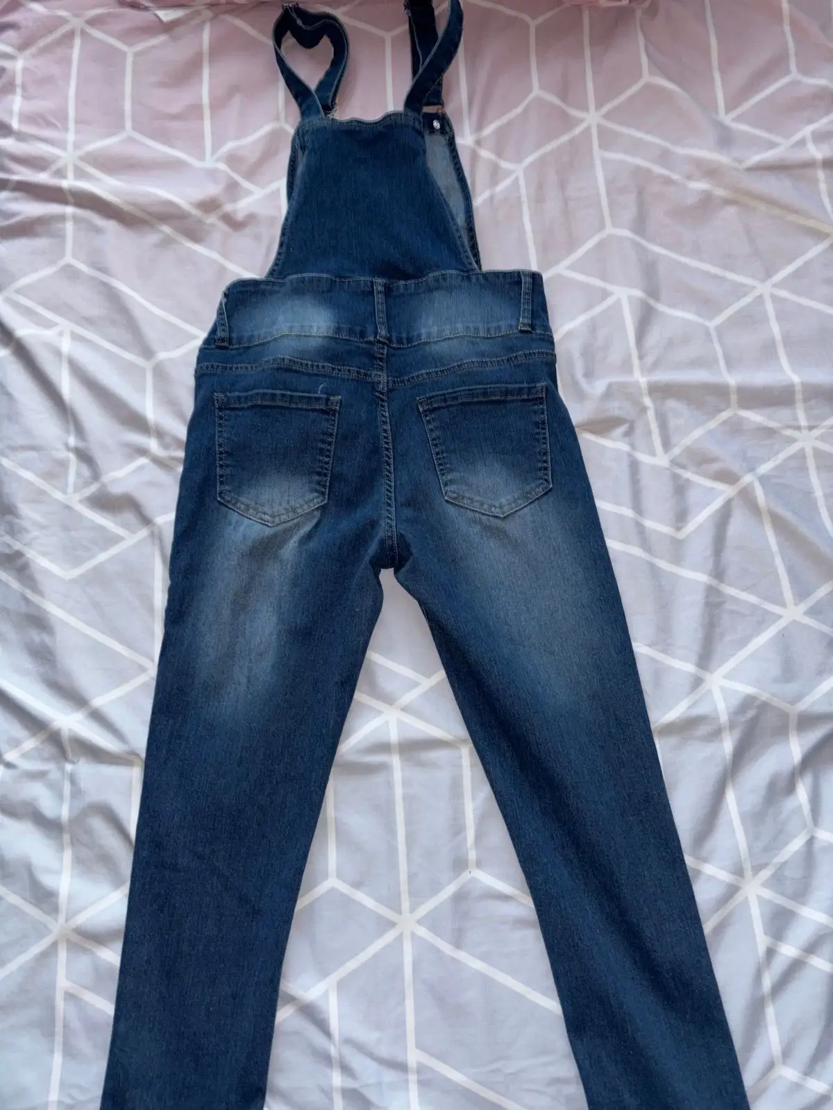 Blue Denim Dungarees / Overalls Size S