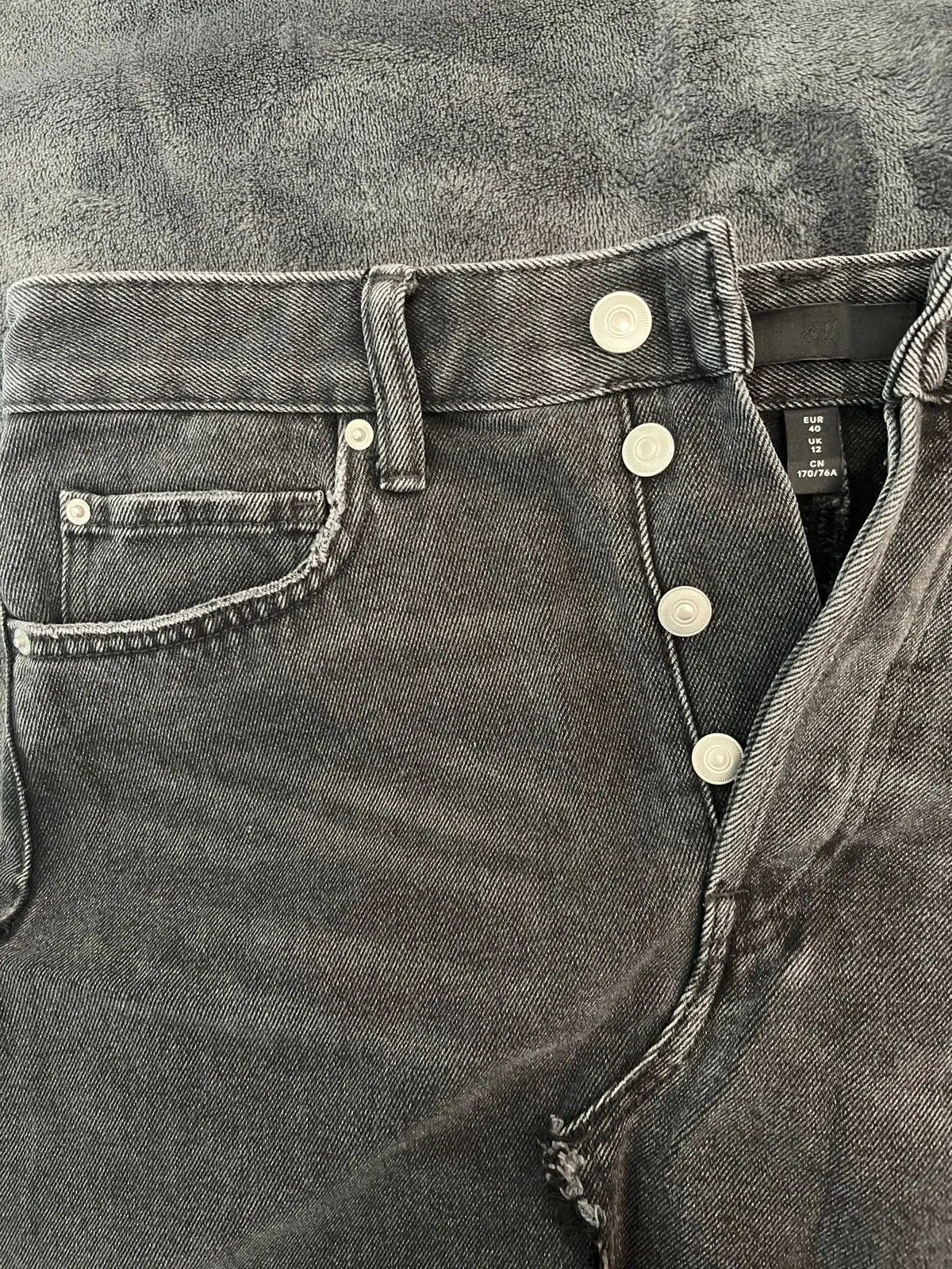 H&M Black Denim Skirt Size 12