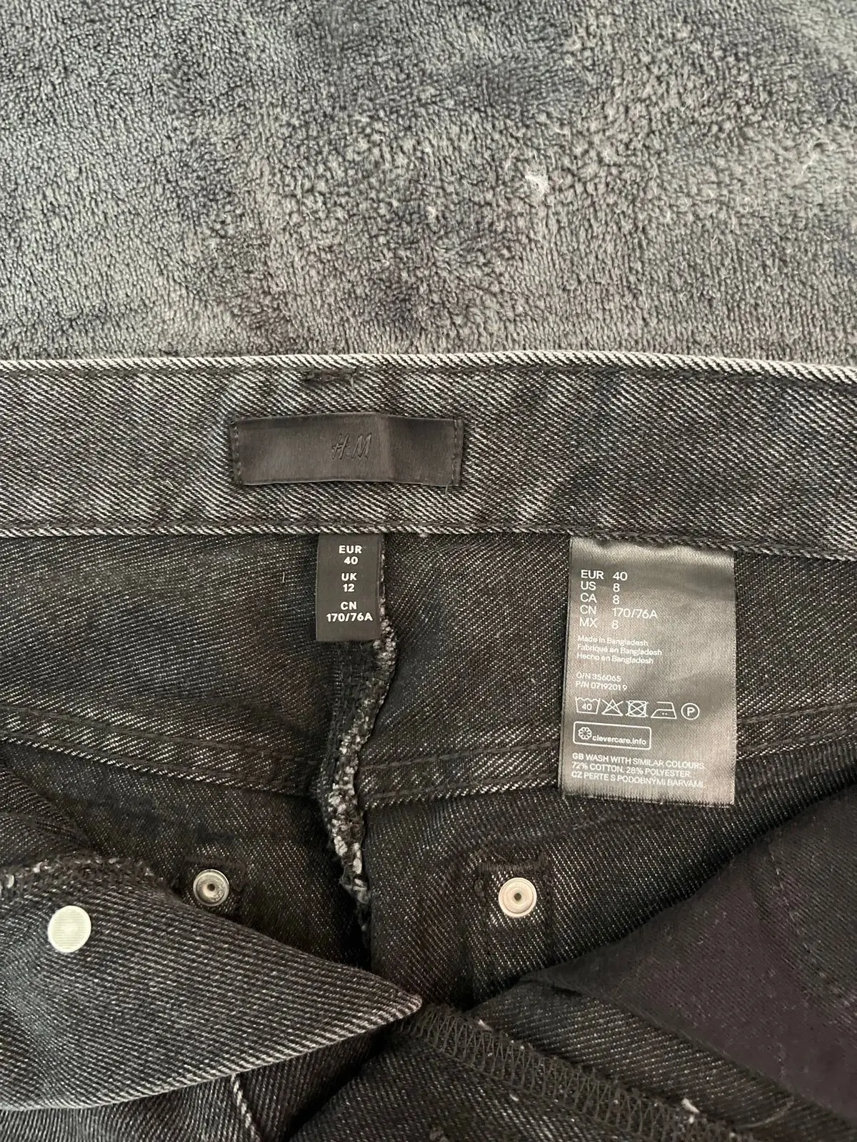 H&M Black Denim Skirt Size 12