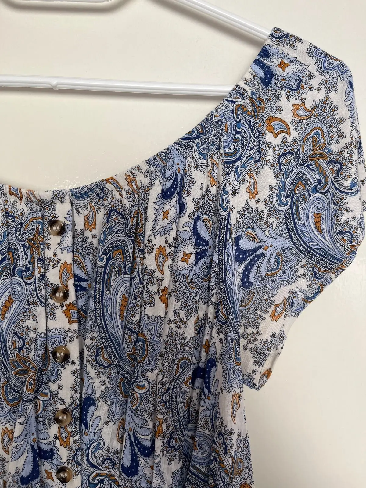 H&M Paisley Print Button-Front Blouse Size S