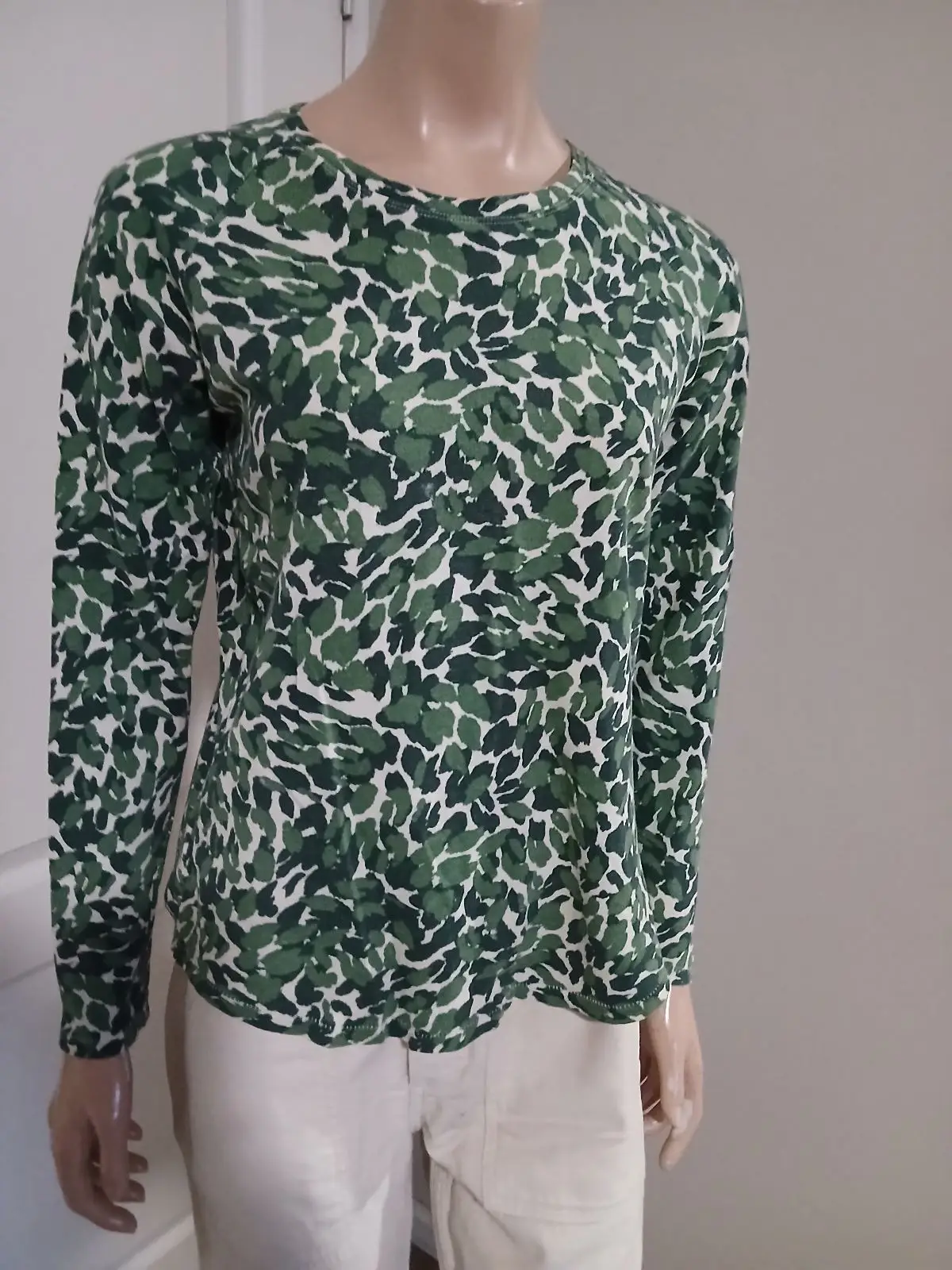Trenery Green Patterned Long-Sleeve Top