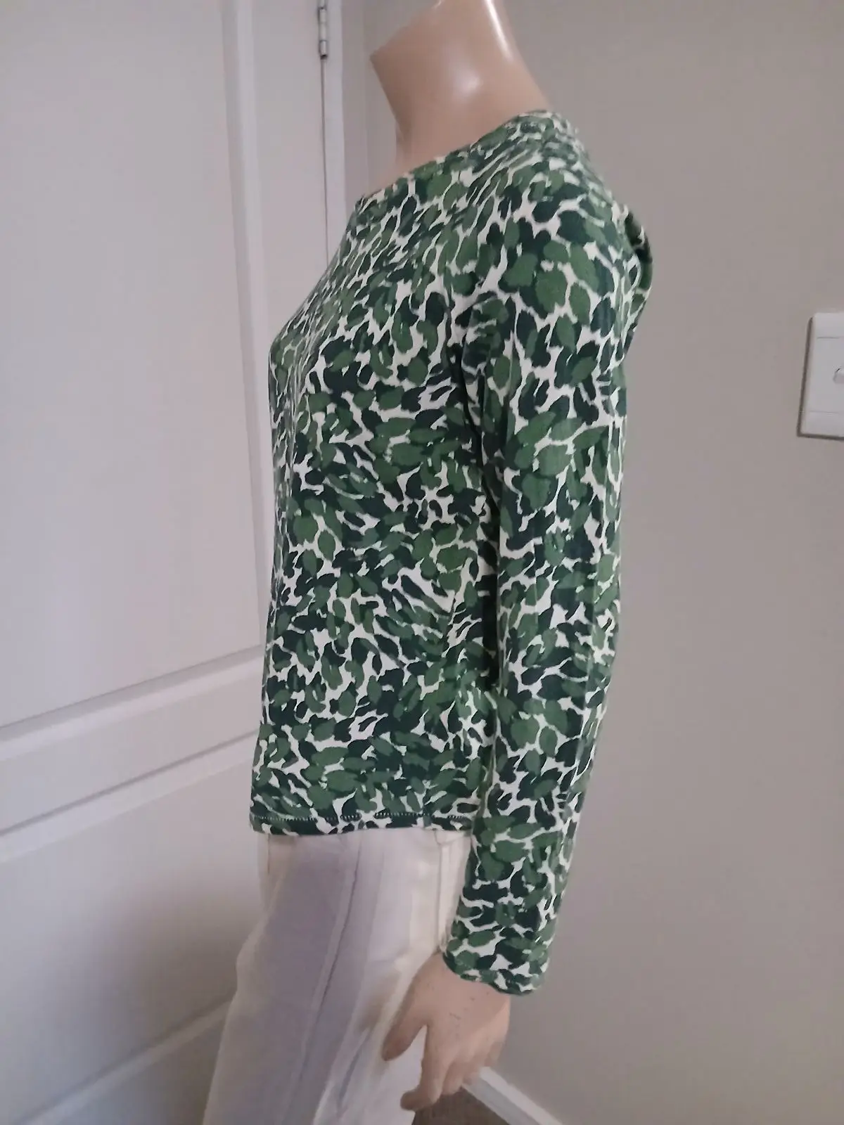 Trenery Green Patterned Long-Sleeve Top