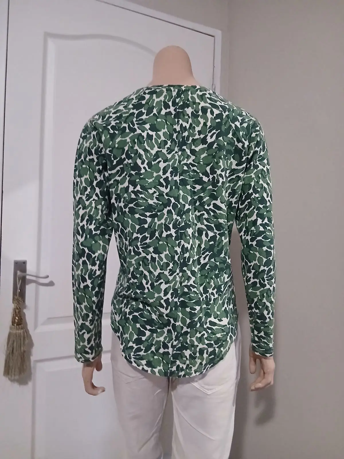 Trenery Green Patterned Long-Sleeve Top