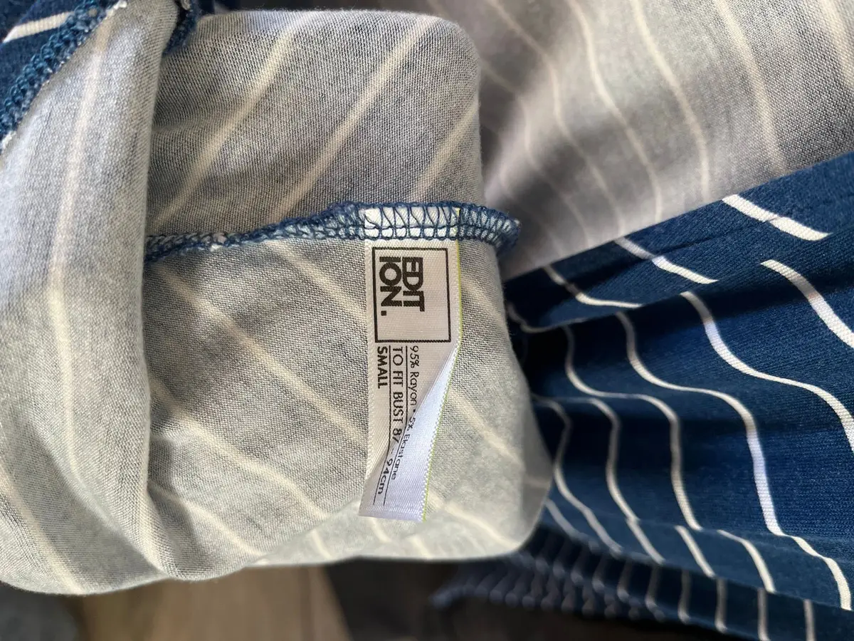 Woolworths Navy Striped Wrap Dress Size S