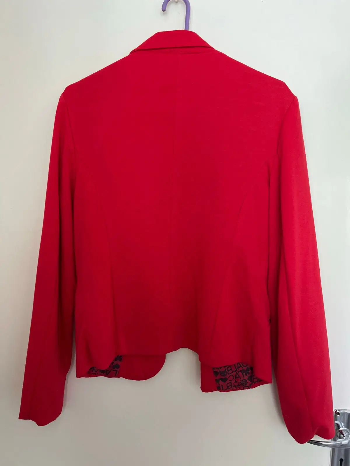 Red Blazer with Patterned Lining Size 12
