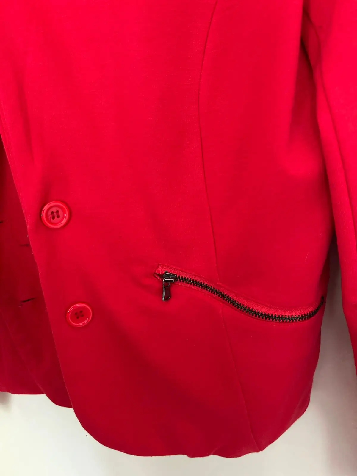 Red Blazer with Patterned Lining Size 12