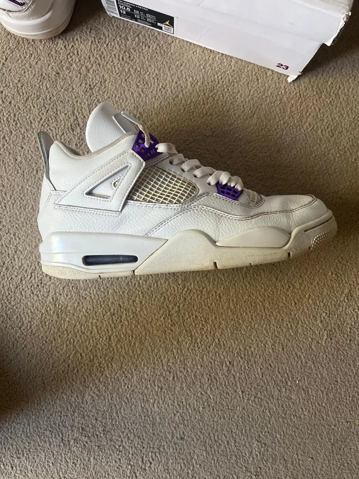 Jordan Air Jordan 4 White Purple Sneakers