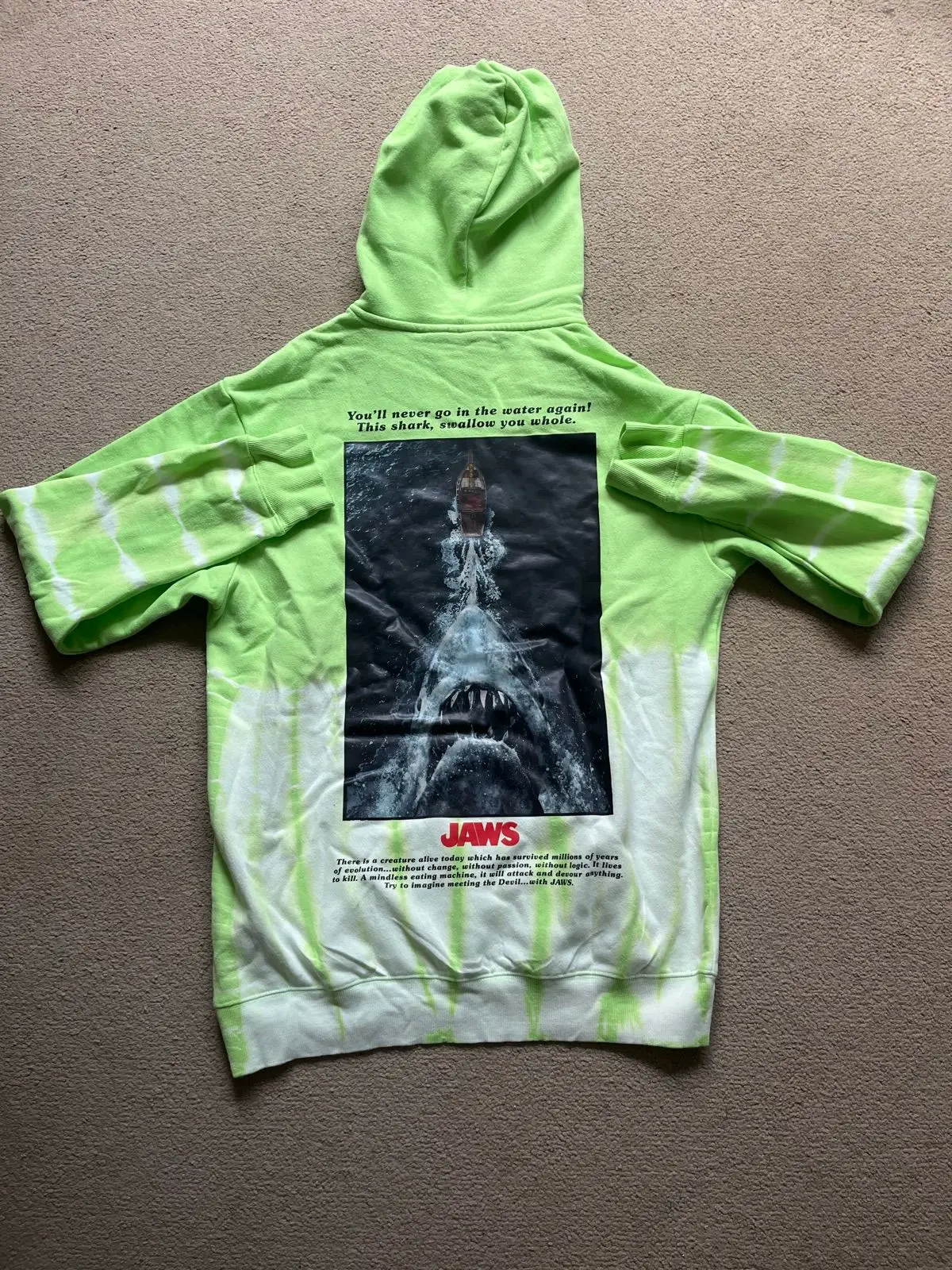 H&M Green Tie-Dye Jaws Hoodie
