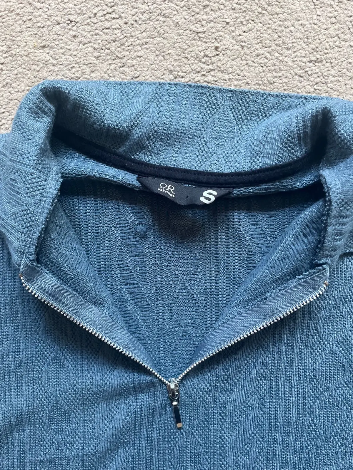 Mr Price Blue Textured Polo Shirt Size S