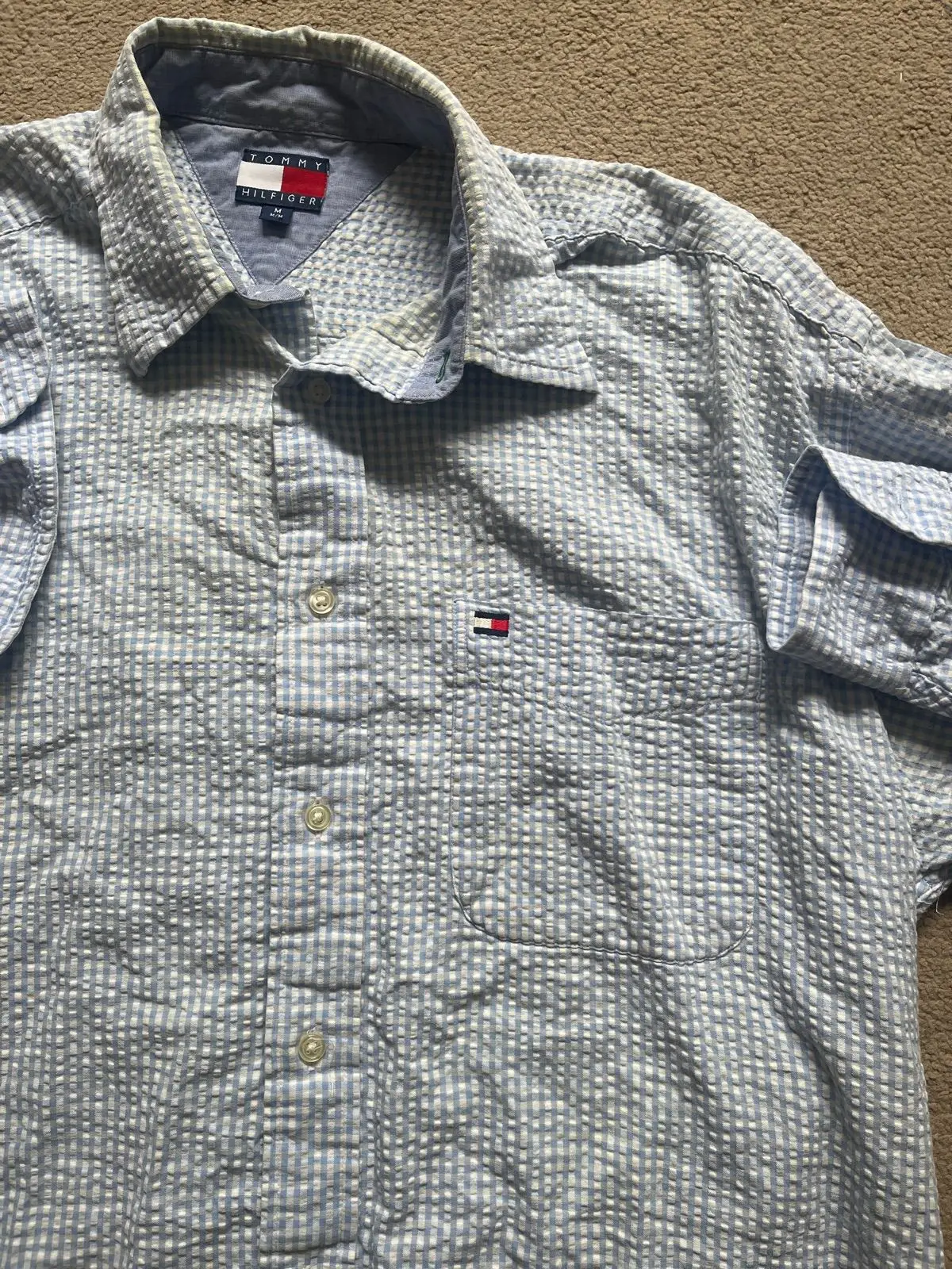 Tommy Hilfiger Short-Sleeve Check Shirt Size M