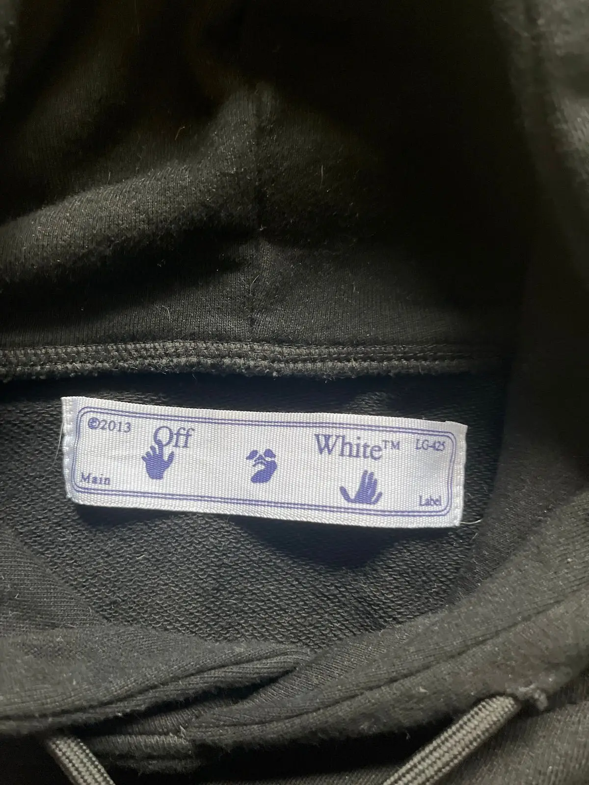 Off-White Black Hoodie Zebra Stripe Sleeves