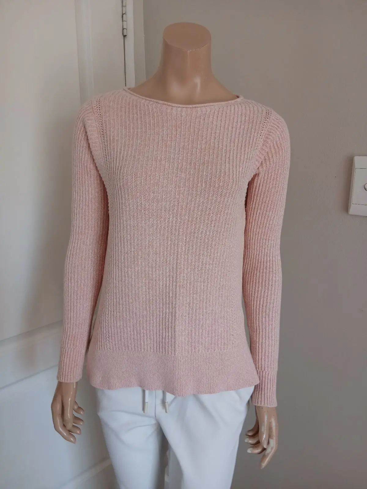 Witchery Pink Ribbed Long-Sleeve Top