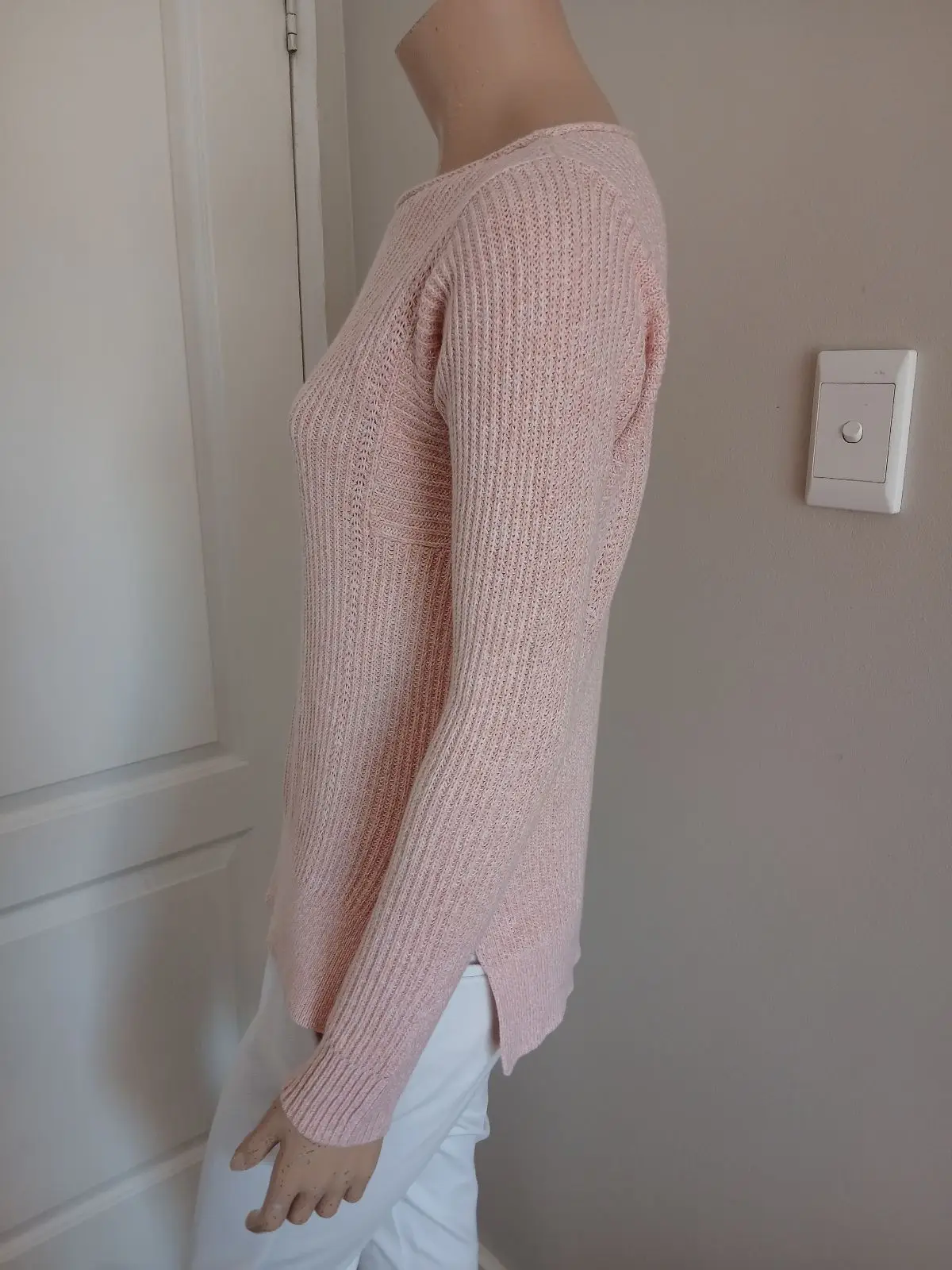 Witchery Pink Ribbed Long-Sleeve Top