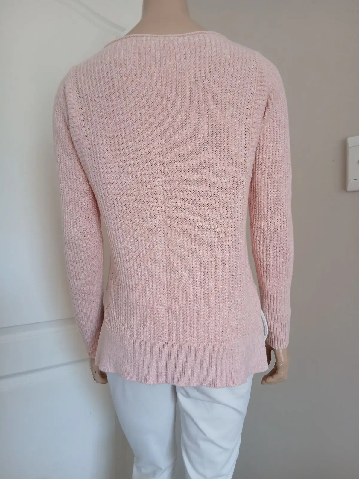 Witchery Pink Ribbed Long-Sleeve Top