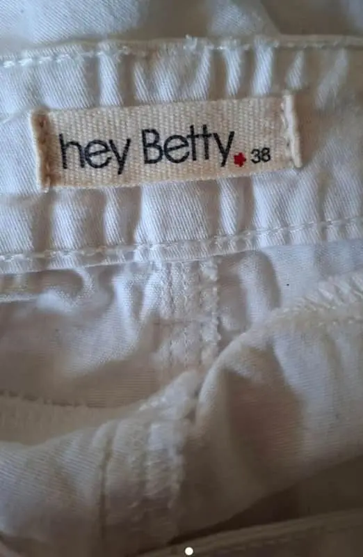 Hey Betty White Twill Denim Bootleg Pants