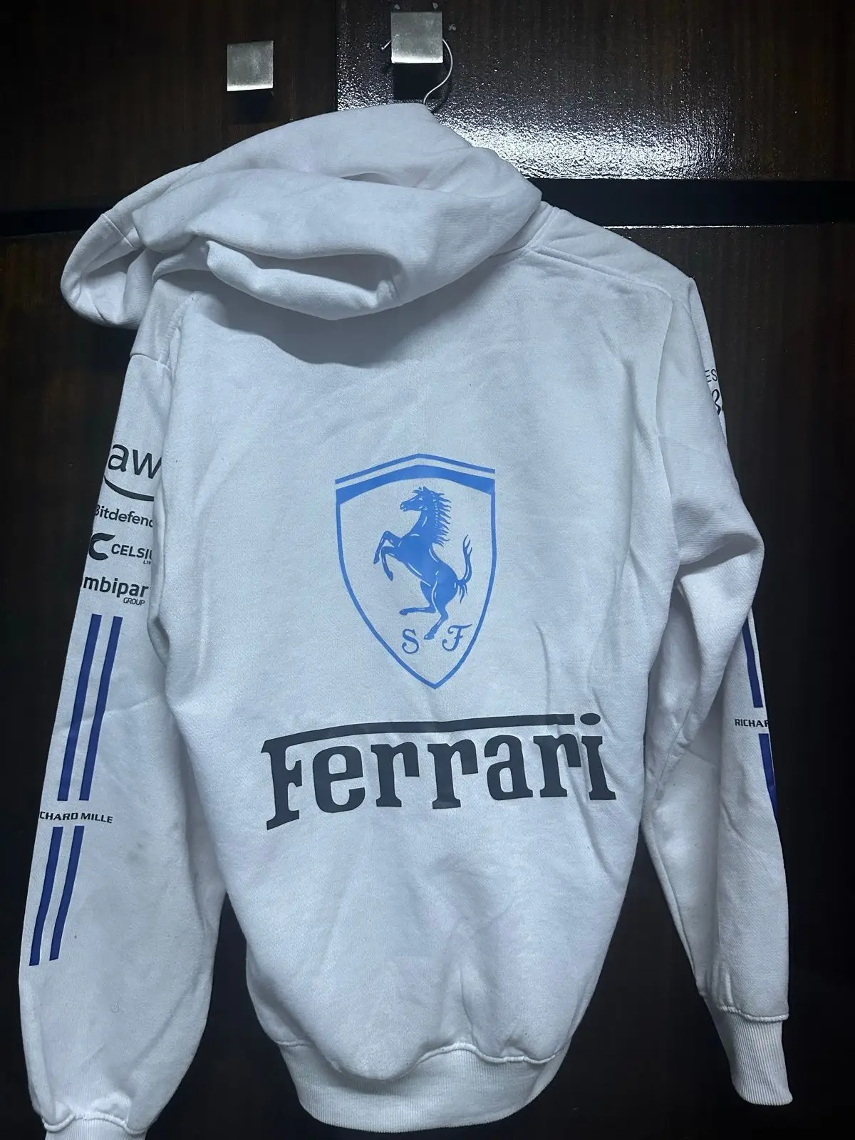 Ferrari White Hoodie