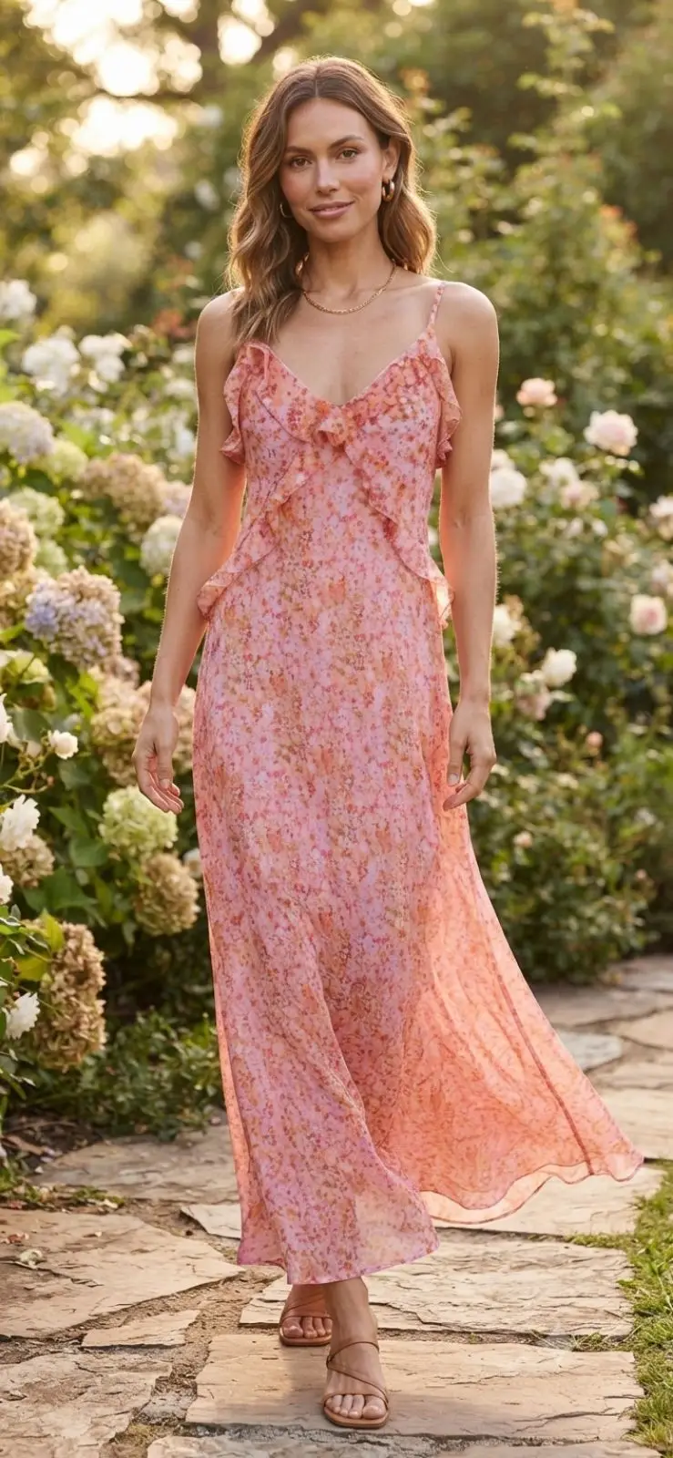 Floral Pink Maxi Dress