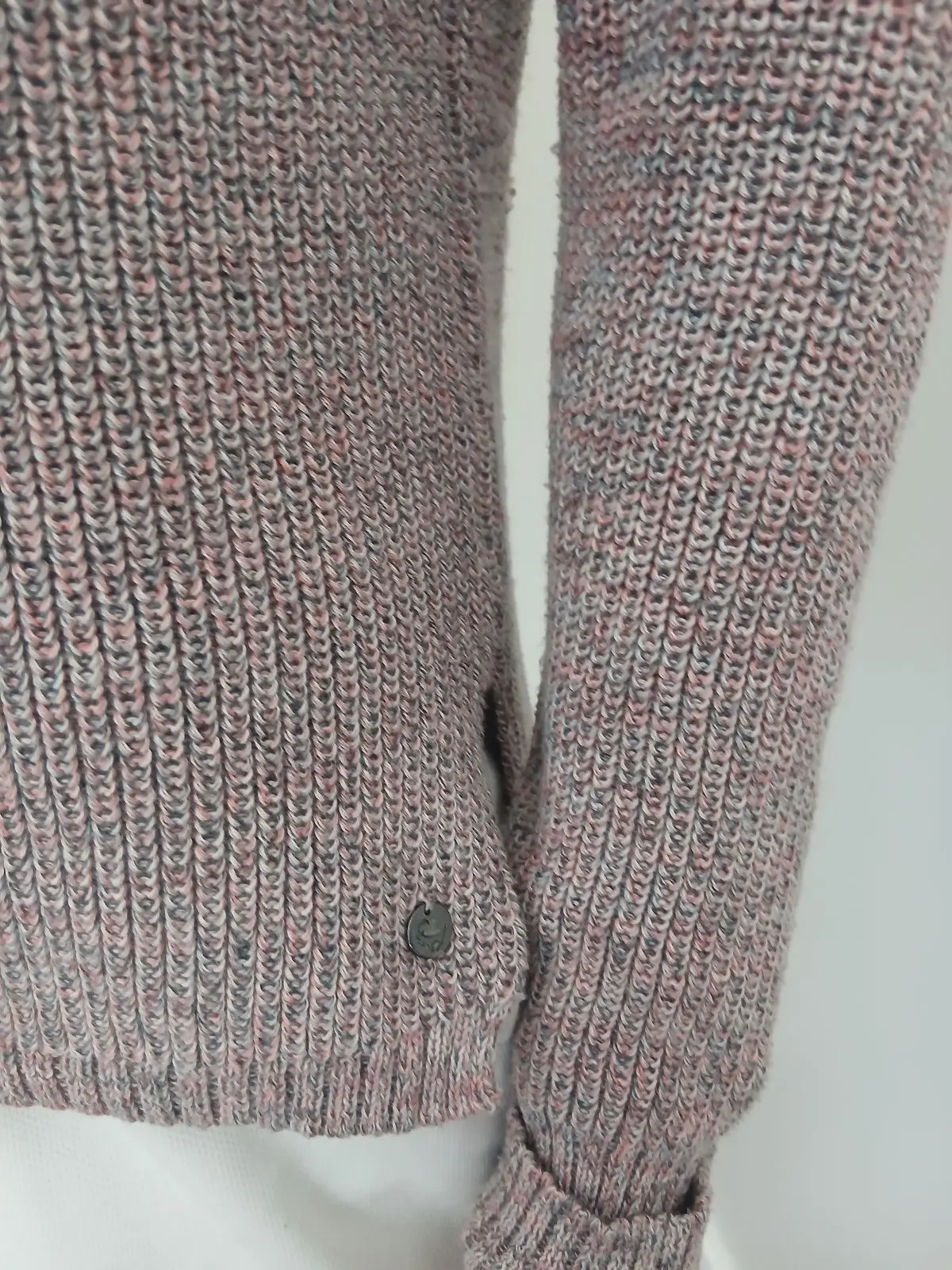 Old Khaki Pink Floral Embroidered Sweater