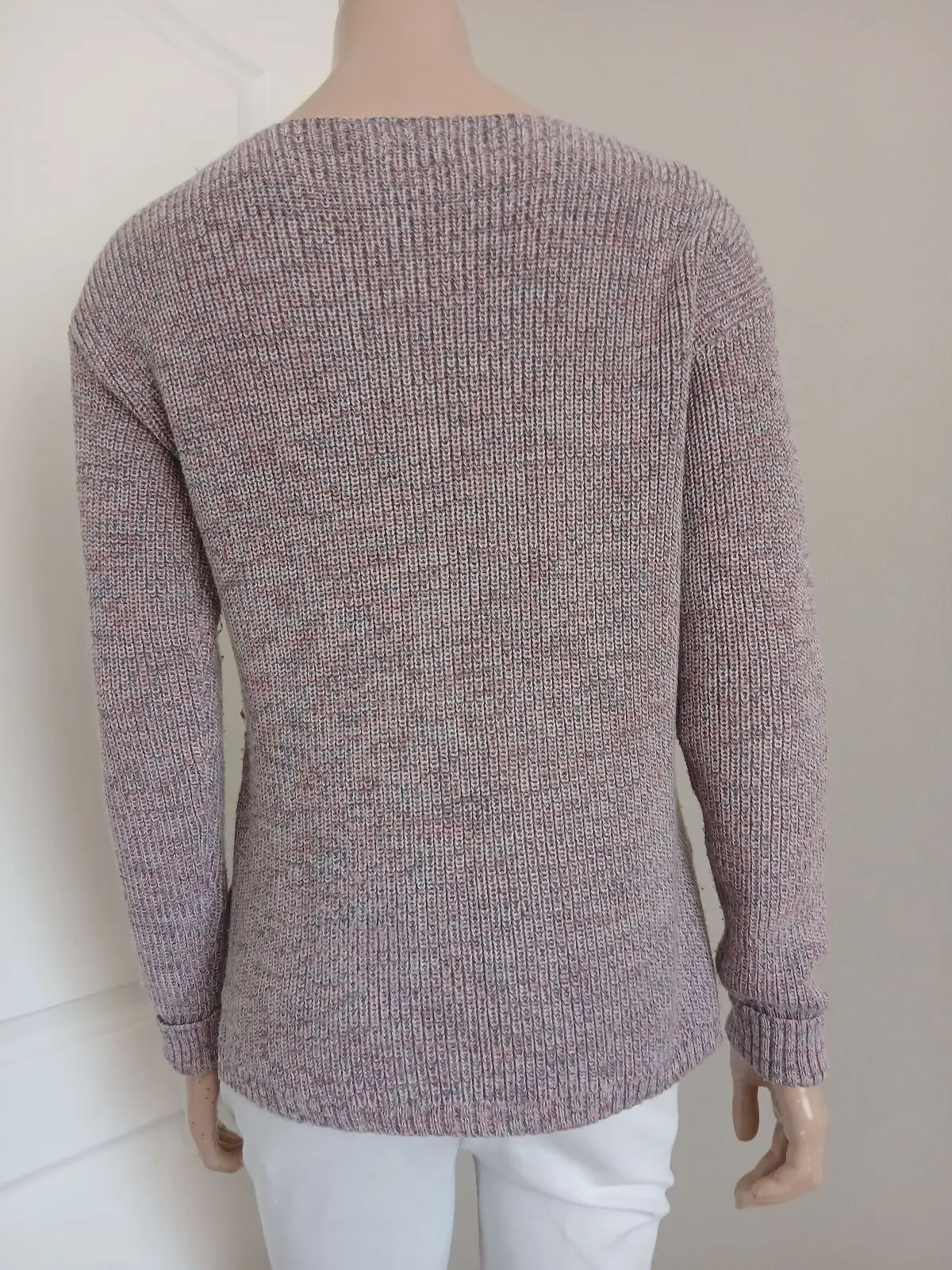 Old Khaki Pink Floral Embroidered Sweater