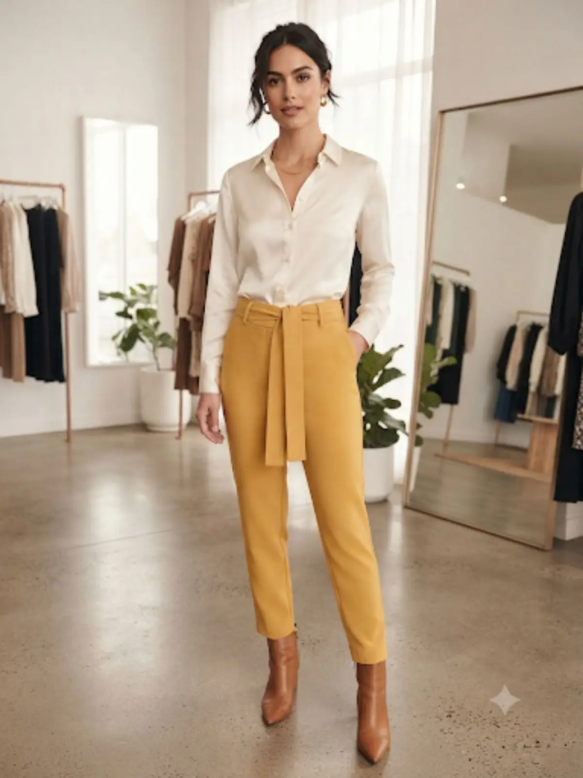 Poetry Mustard Yellow High-Waisted Pants
