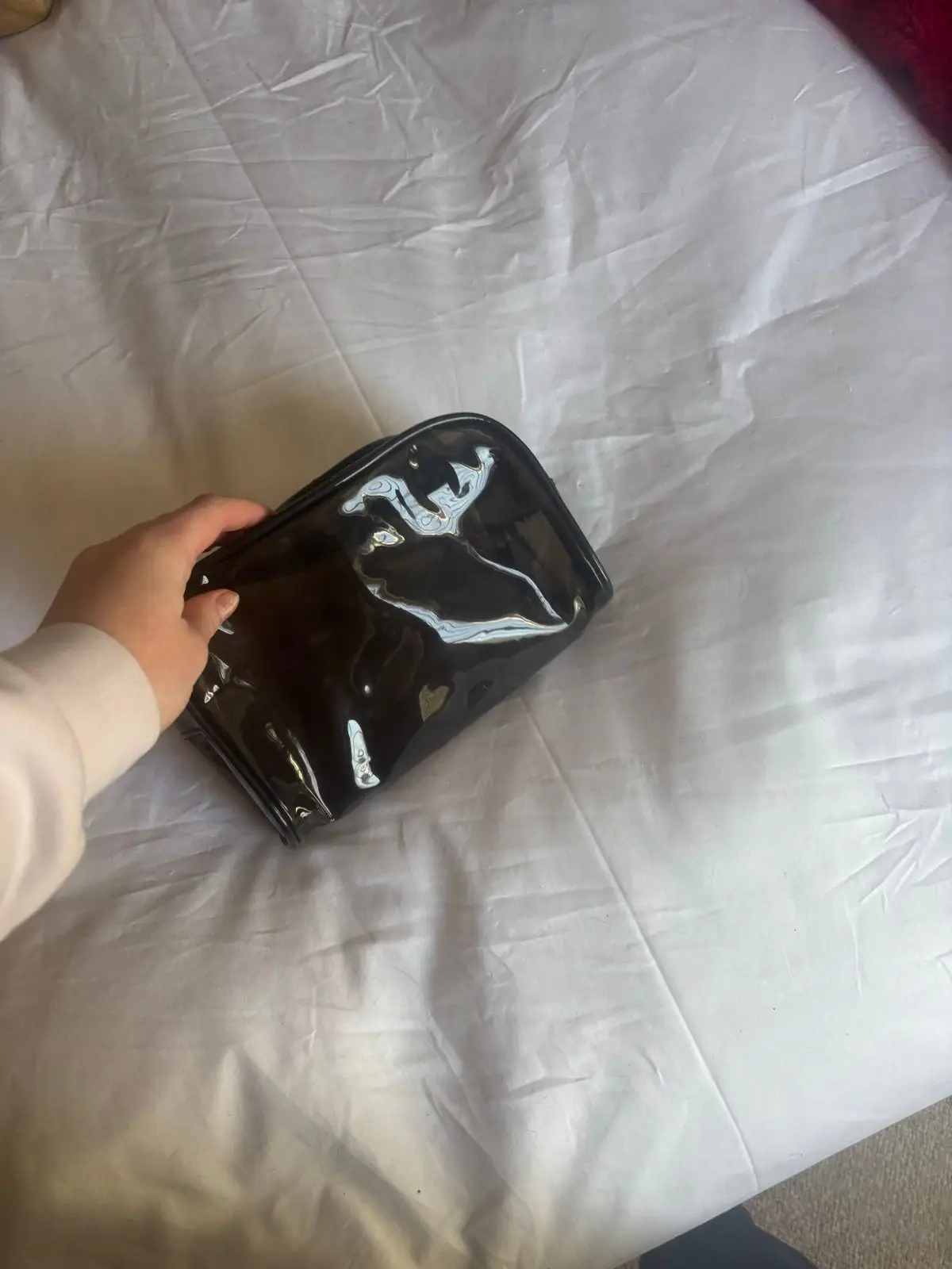 Black Glossy Cosmetic Bag