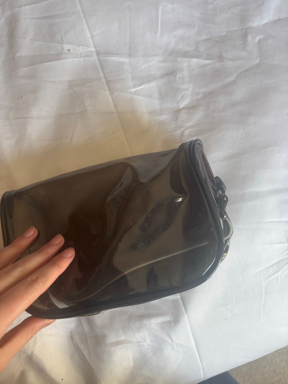 Black Glossy Cosmetic Bag