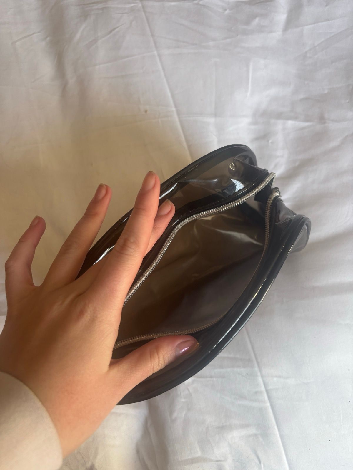 Black Glossy Cosmetic Bag