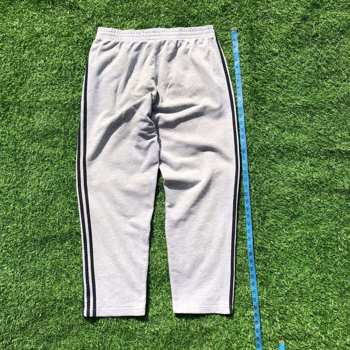 Adidas Grey Three-Stripe Track Pants