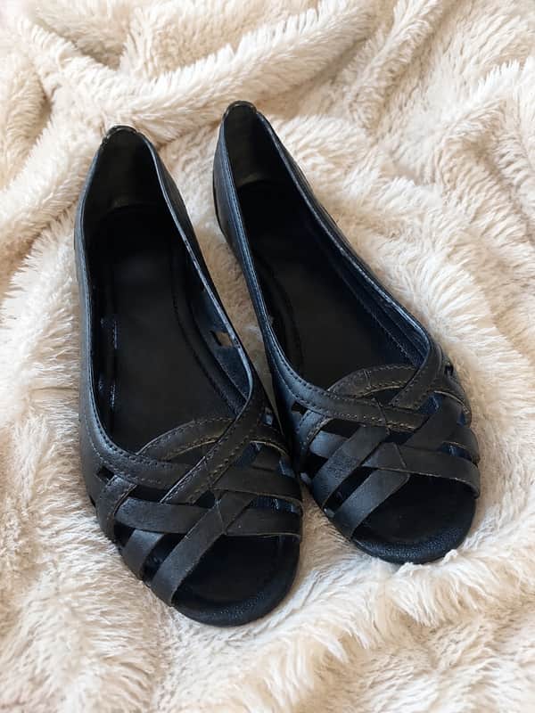 Foschini Black leather flats