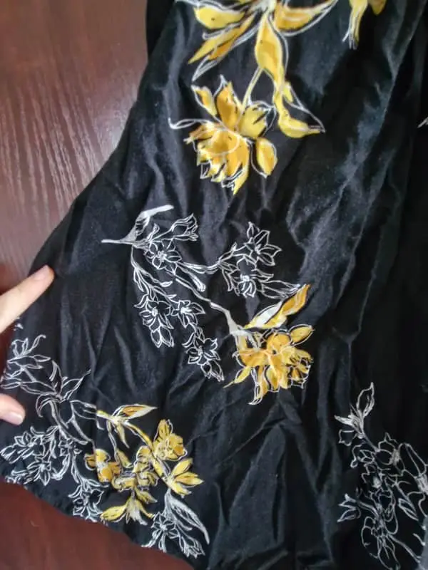 Black and yellow floral long sleeve dress