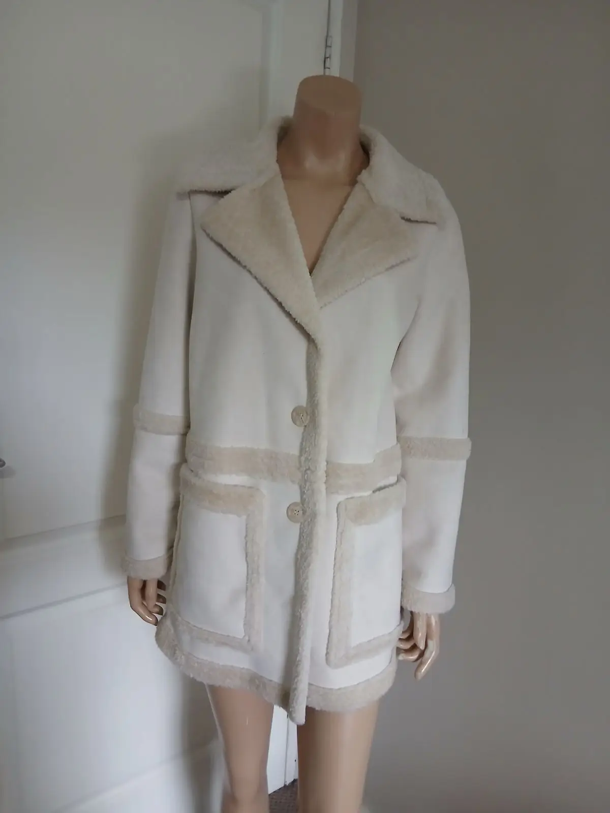 Cream Shearling Coat
