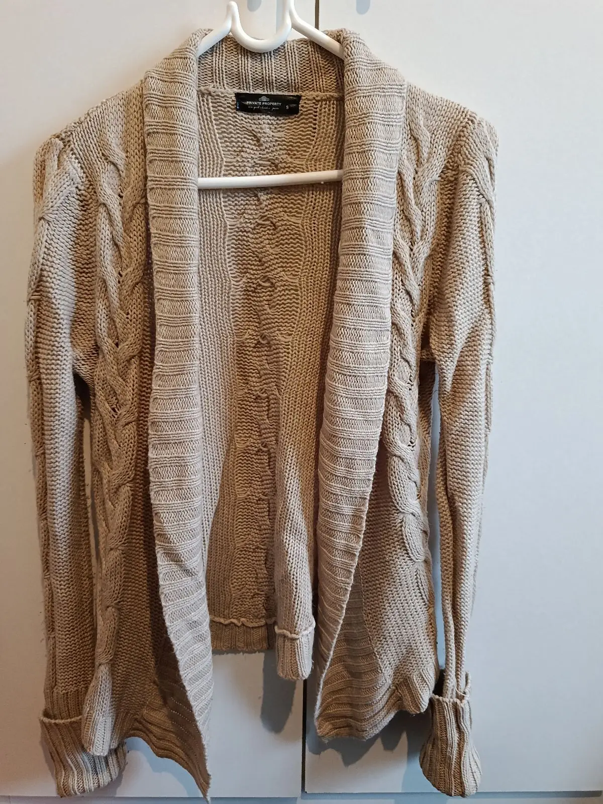 Beige Knitted Cardigan