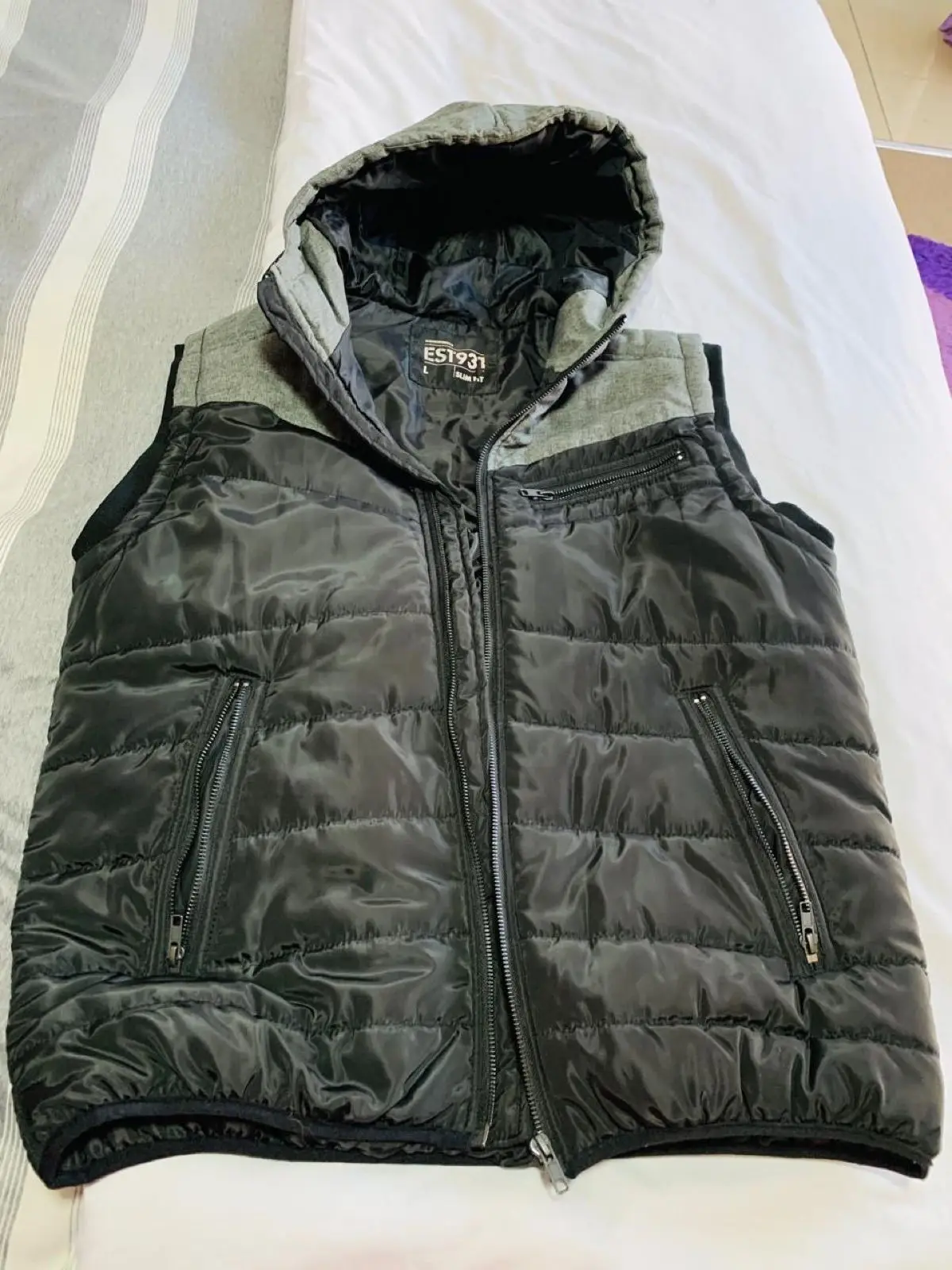 Woolworths Black Hooded Puffer Vest